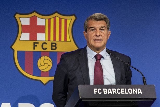 Barcelona president Joan Laporta was devastated to let Lionel Messi leave this summer