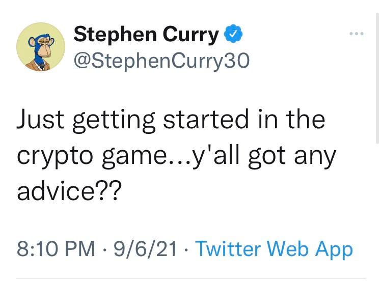 Stephen Curry tweets his support for crypto. – Singkat.net