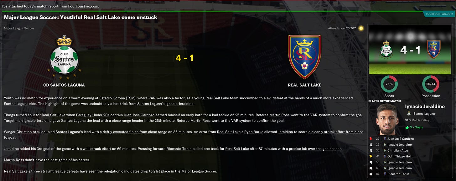 Football Manager 2021 Match Review