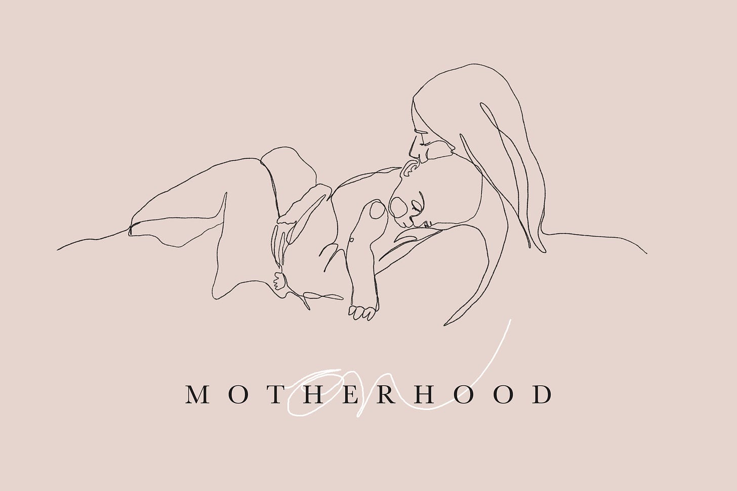 Line drawing of mother and baby for Jessy Easton's substack on motherhood