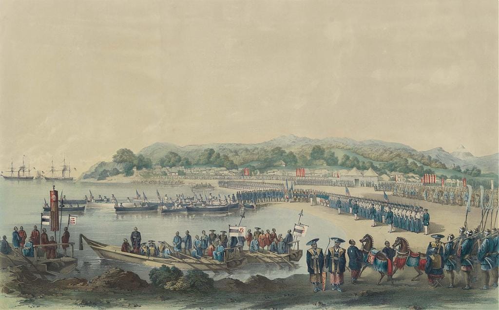First landing of American troops in Japan, 1853