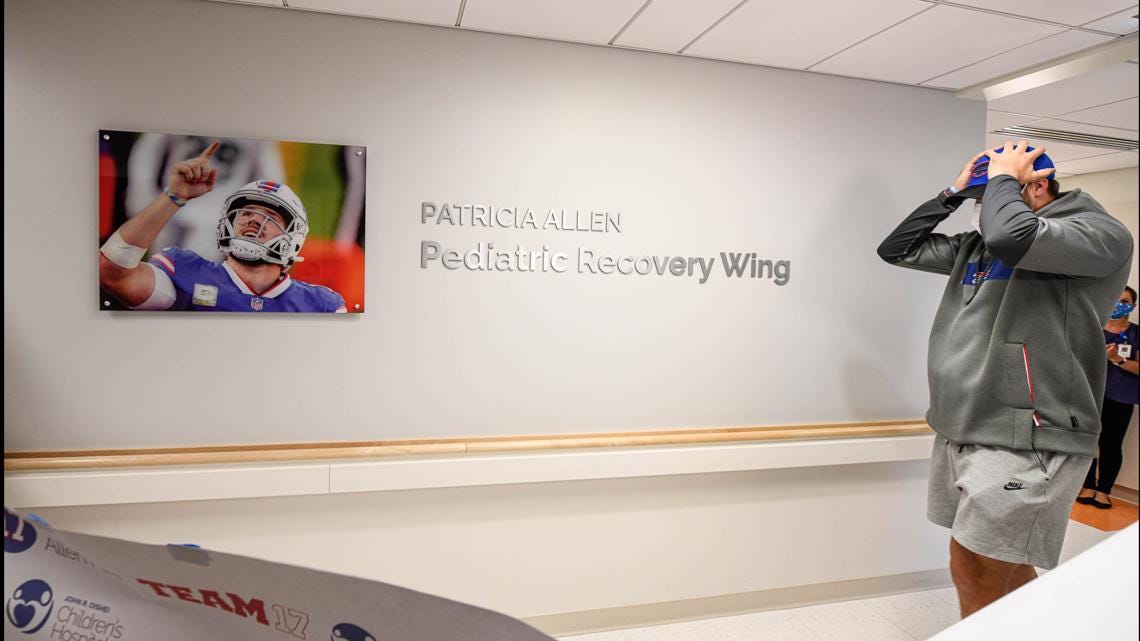 Josh Allen on hand as Oishei Children&#39;s Hospital unveils wing named after  his late grandmother | wgrz.com