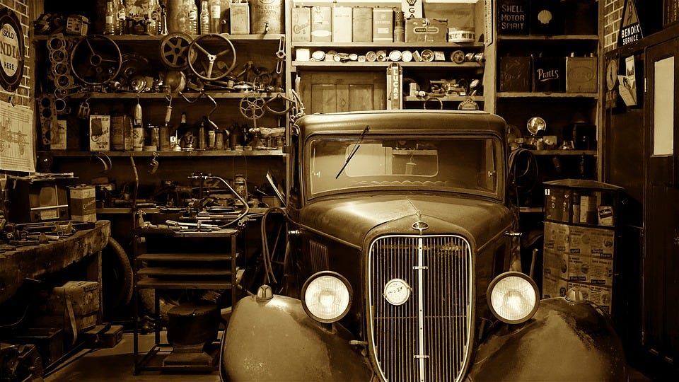 Auto, Car, Garage, Auto Shop, Vintage, Vehicle, Antique