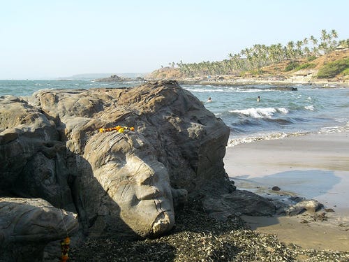 Shiva Carving at Vagator Beach Shiva Carving at Vagator Beach