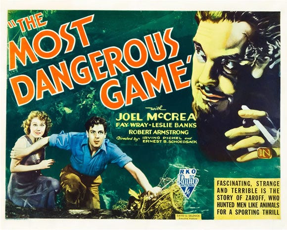 Heritage Auctions Offer The Most Dangerous Game Movie Poster - Auction Publicity : Auction Publicity