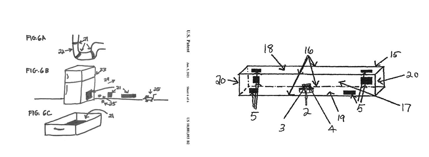 Drawing of the ferromagnetic pest trap.