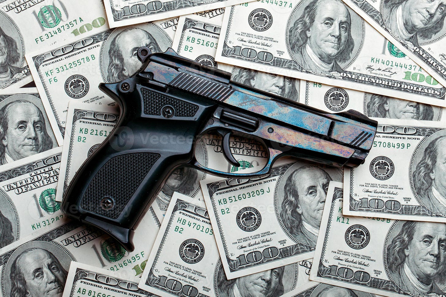 money and gun.dollars 755235 Stock Photo at Vecteezy