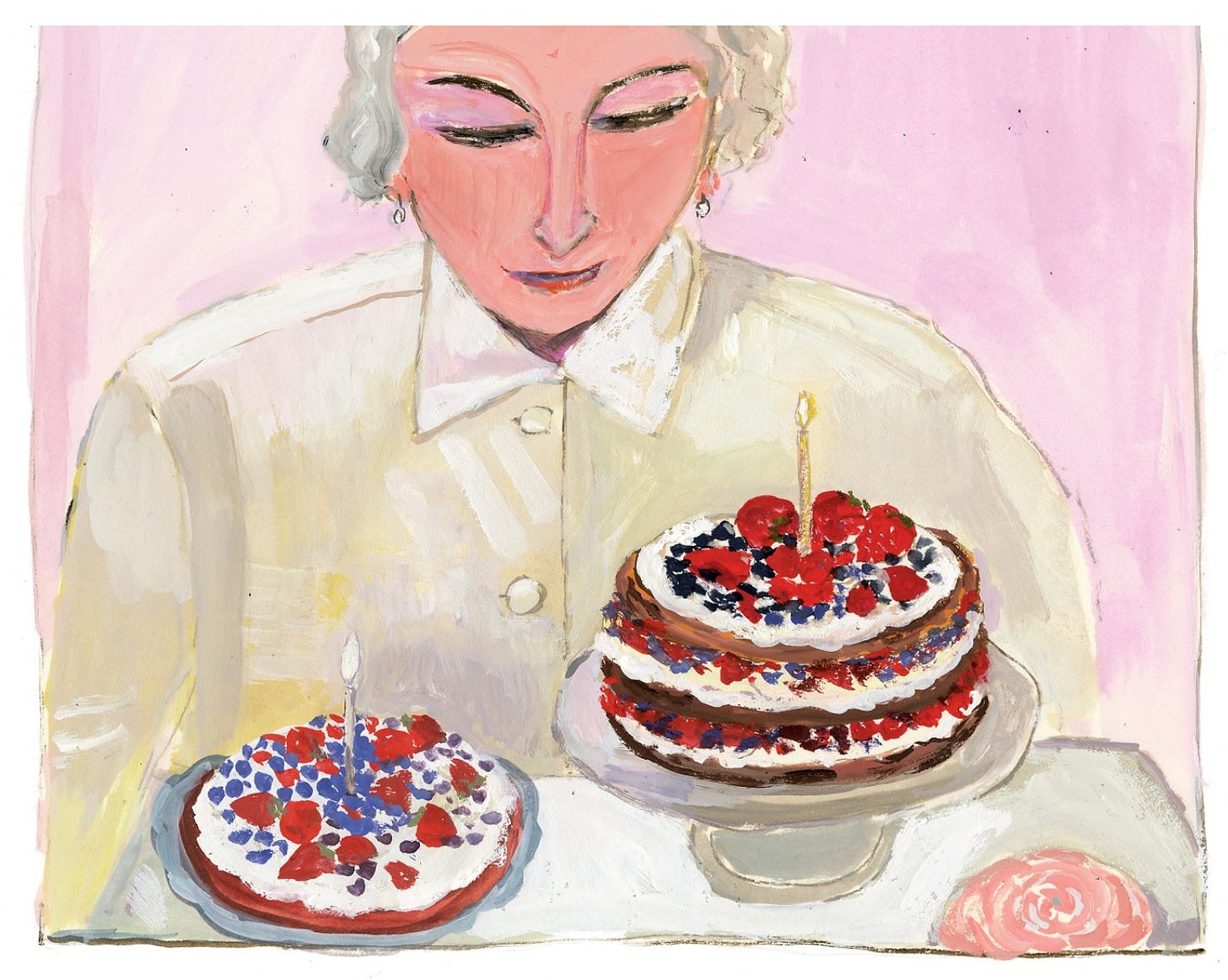 strawberry and blueberry cakes by maira kalman