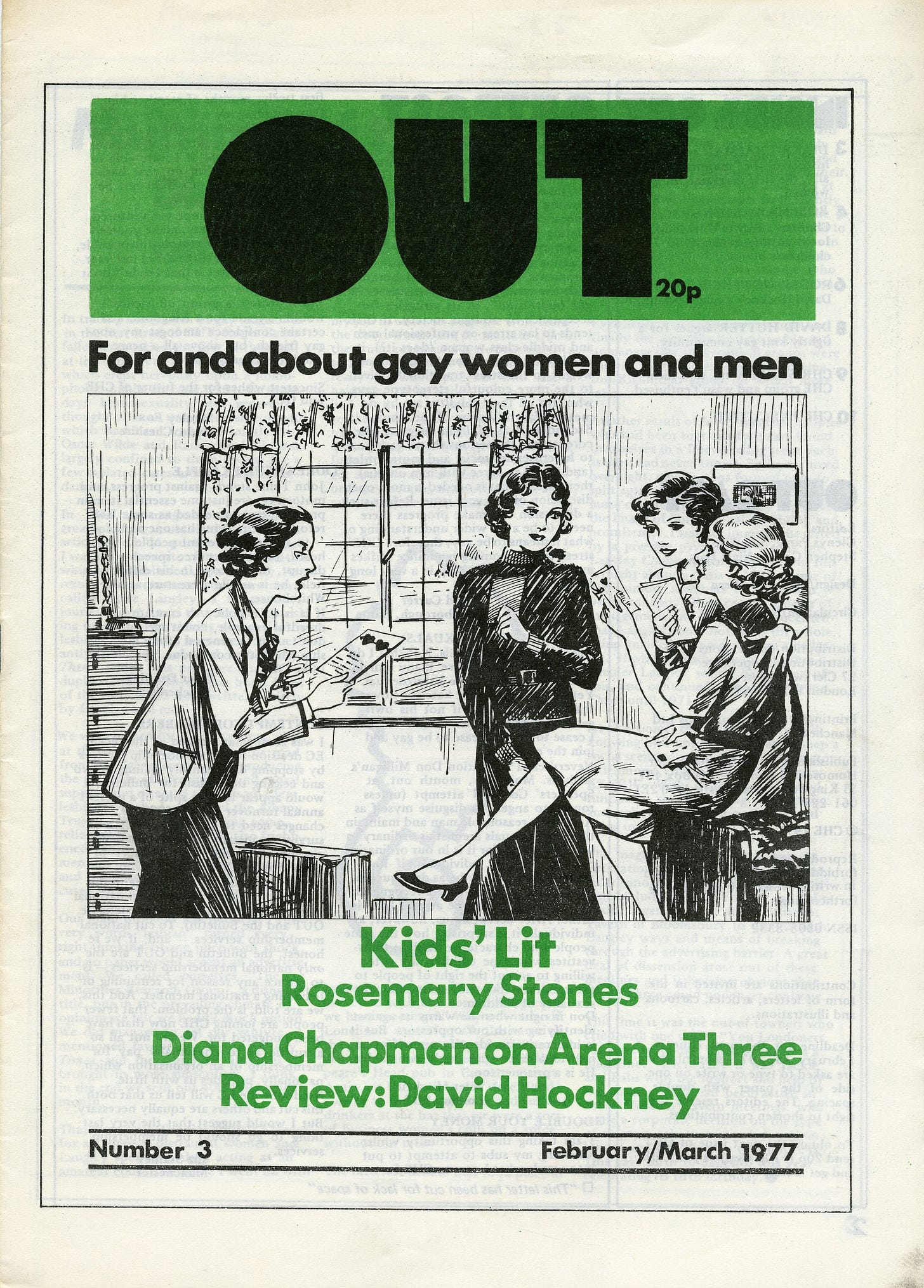 Magazine cover: OUT: For and about gay women and men.