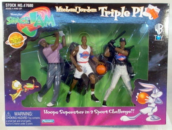 OUT OF STOCK&quot; Space Jam - Michael Jordan Triple Play (MISB): Action Toys  and Collectables