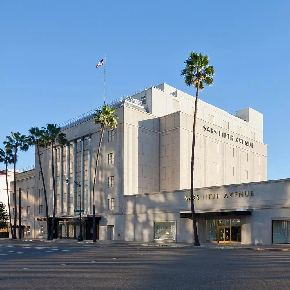 Saks Fifth Avenue, Beverly Hills Image: 9600 Wilshire Boulevard, Beverly Hills, CA 90212, US