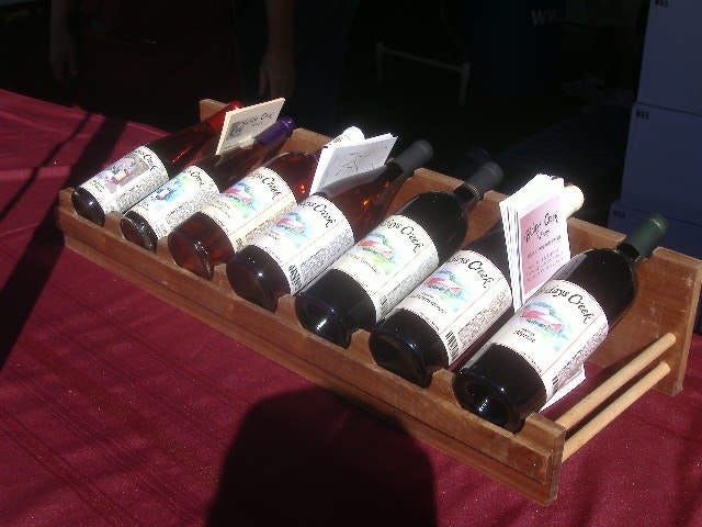 A nice rack of wines from a Maryland winery - in this case the Friday's Creek winery out of Owings. Okay, it's not the Napa Valley but a lot of people tried them and liked them nonetheless.