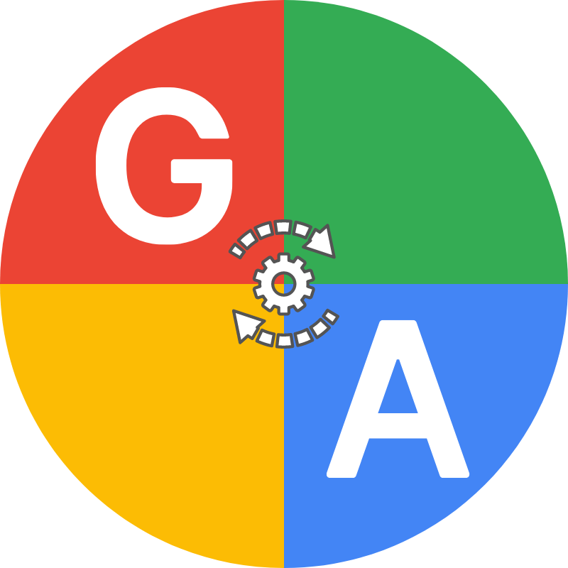 The Google Automator Logo: A 4 colored circle with the letter G in the upper left and the letter A in the lower right.