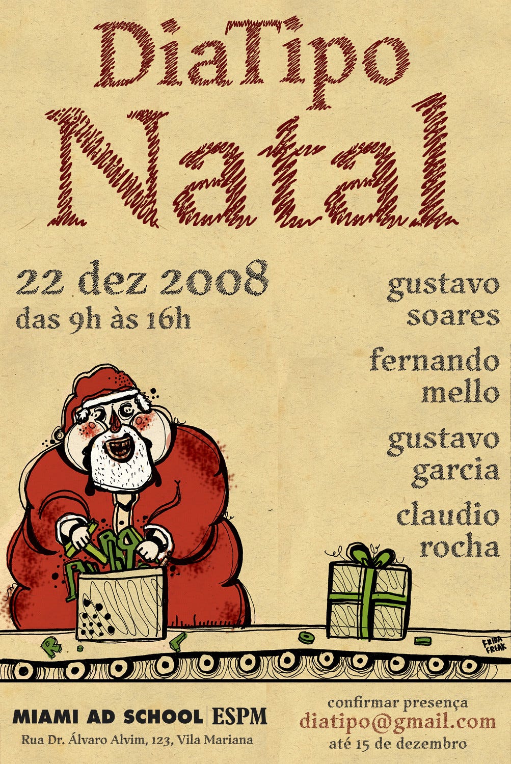 Pôster do DiaTipo Natal 2008, organizado pelo Tipocracia.