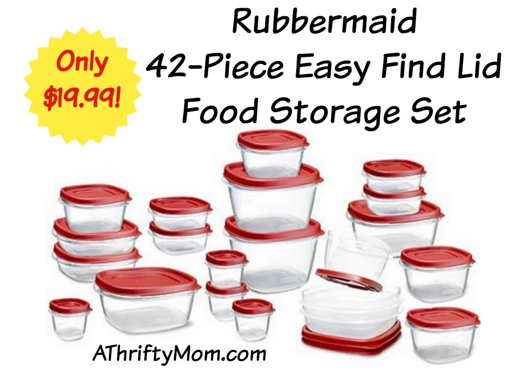Rubbermaid 42-piece Easy Find Lid Food Storage Set Only $19.99 #Leftovers  #KitchenOrganization - A Thrifty Mom - Recipes, Crafts, DIY and more