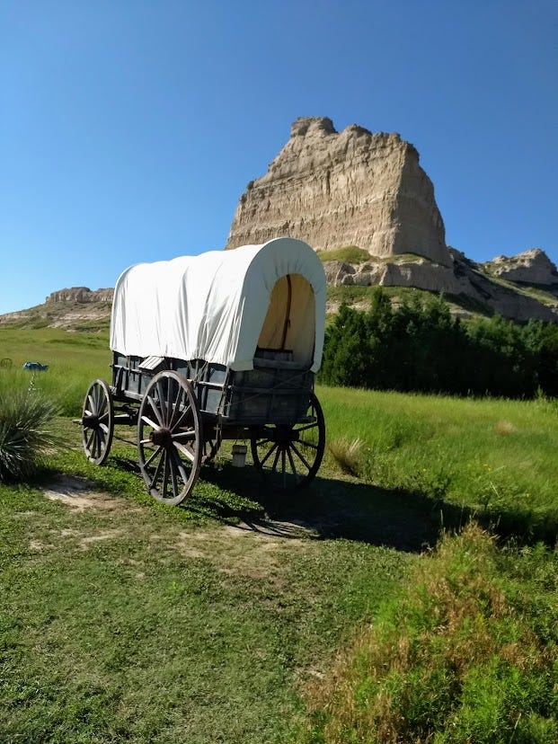 Covered Wagon at Scotts Bluff