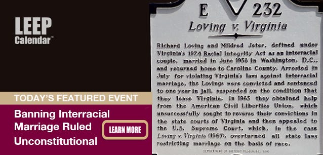 Public plaque honoring Loving v Virginia