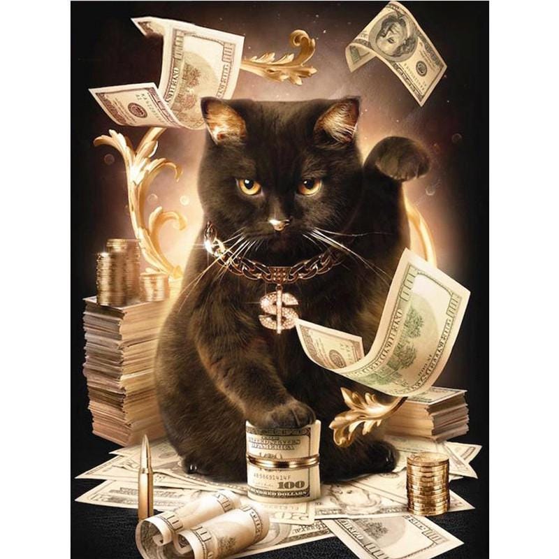 Buy Full 5D DIY Diamond Painting Cross Stitch &quot;Money Cat&quot; Embroidery Mosaic  Rhinestone Home Decorate at affordable prices — free shipping, real reviews  with photos — Joom