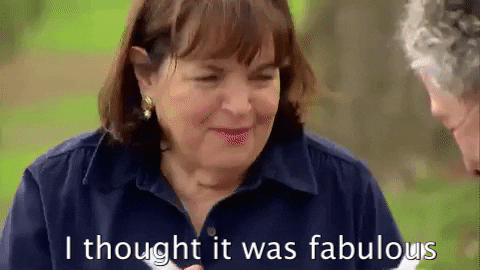 GIF: Ina Garten (the Barefoot Contessa) says "I thought it was fabulous"