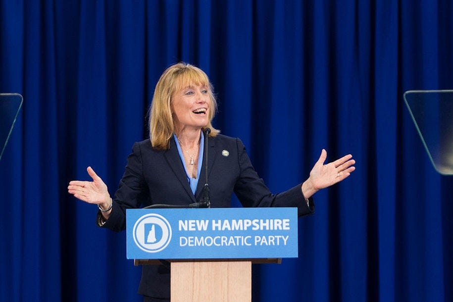 MANCHESTER, NH - SEPTEMBER 19:  New Hampshire Gov. Margaret 'Maggie' Hassan, D-N.H., talks on stage during the New Hampshire Democratic Party Convention at the Verizon Wireless Center on September 19, 2015 in Manchester, New Hampshire. Democratic presidential candidate Hillary Clinton spoke at the event. (Photo by Scott Eisen/Getty Images)