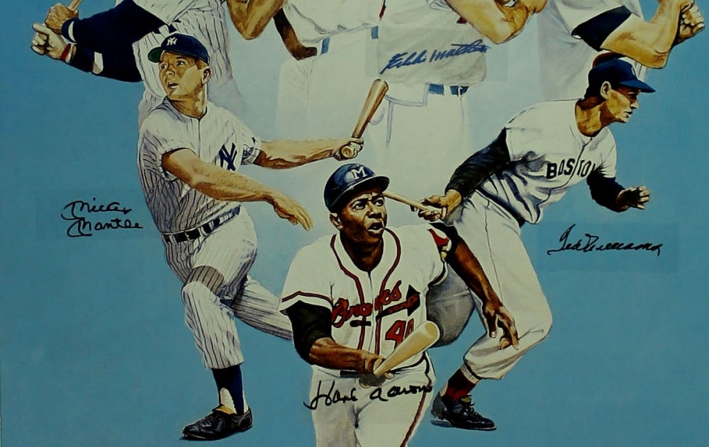 MLB 500 Home Run 18x24 Lithograph with Mickey Mantle, Willie Mays, Hank  Aaron, Ted Williams | Pristine Auction
