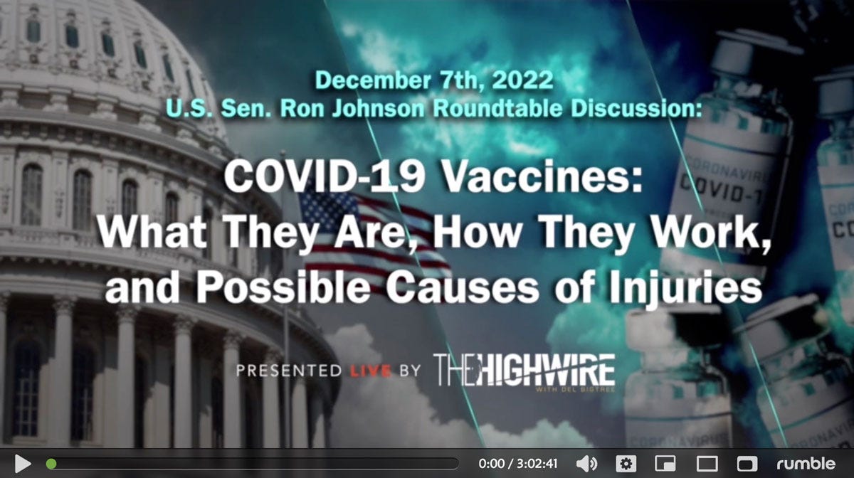 Senator Ron Johnson: COVID-19 Vaccine Roundtable: December 7, 2022