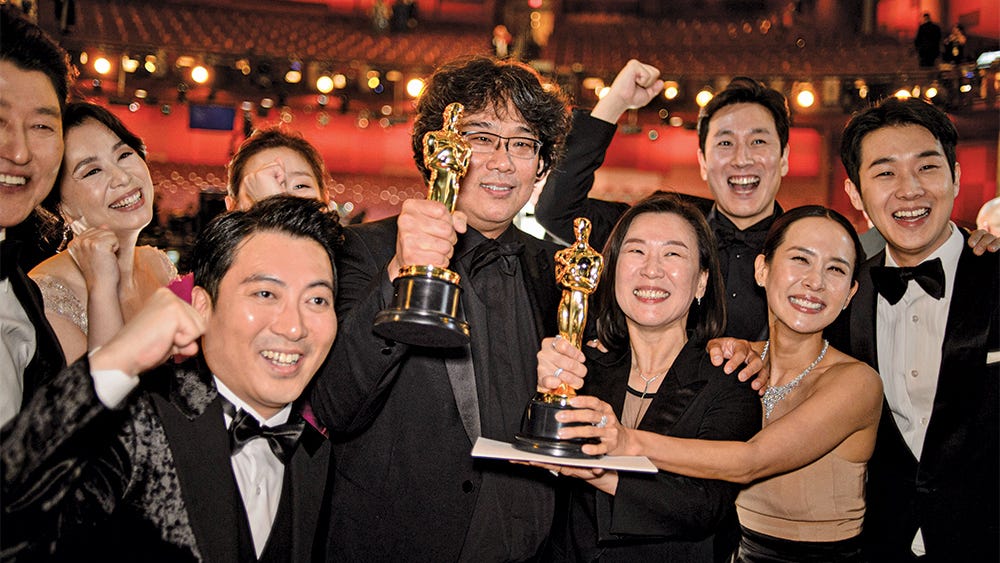 Parasite Bong Joon Ho Oscar Win Cast Celebration