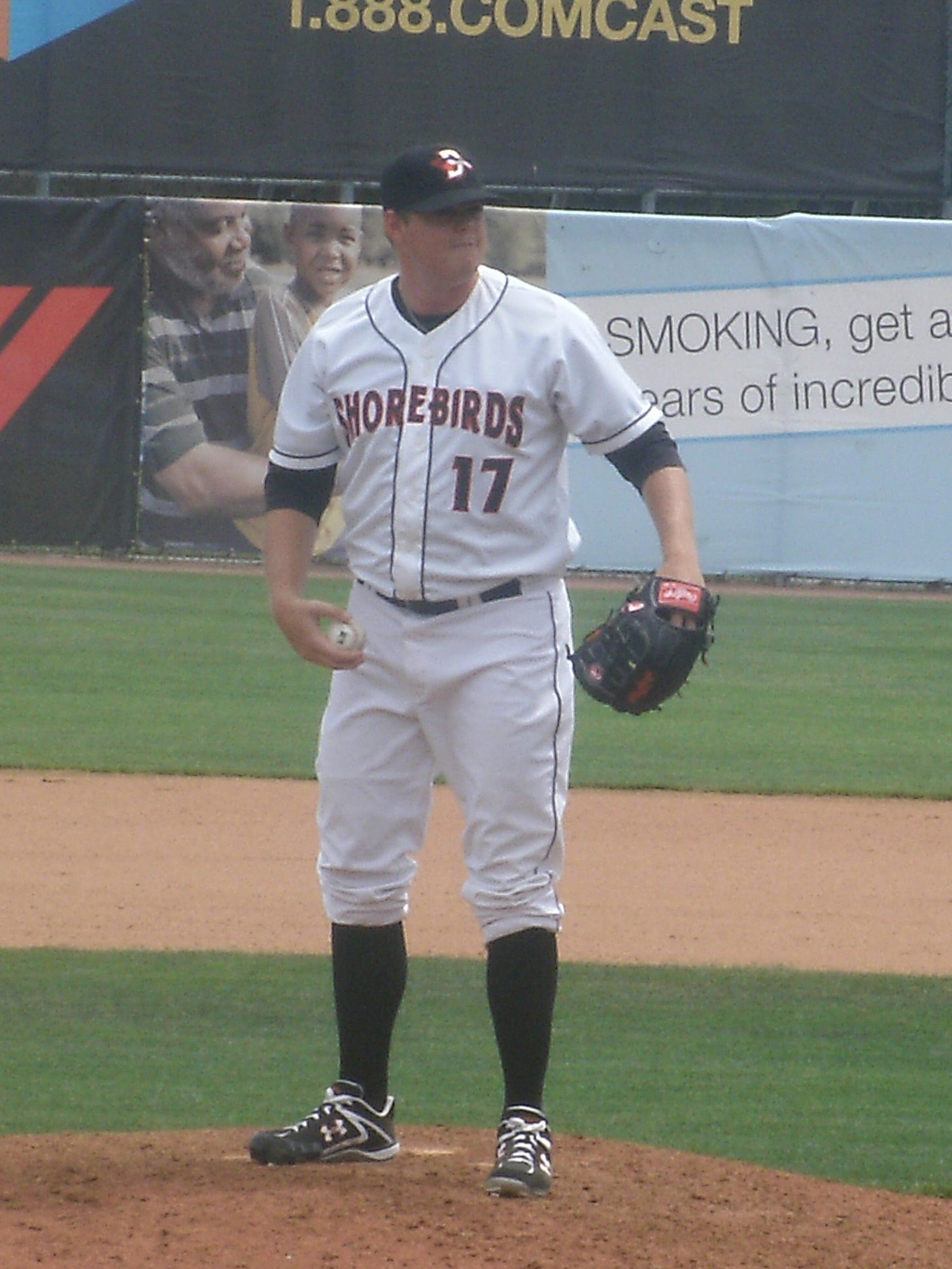 Back when he wore jersey number 17 in May, Brent Allar took the hill in this day game against Savannah.