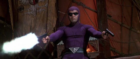 Billy Zane stars as Kit Walker, also known as the Phantom, in "The Phantom," a 1996 Paramount Pictures release directed by Simon Wincer.