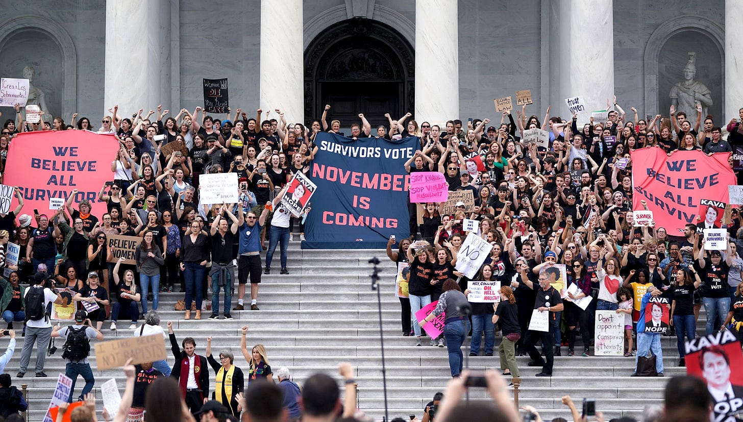 Protesters pound the doors of the Supreme Court following Kavanaugh confirmation Protesters pound the doors of the Supreme Court following Kavanaugh confirmation