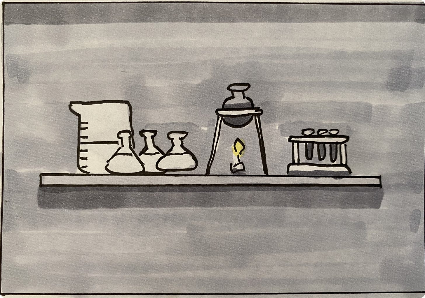 Drawing of laboratory of experiments