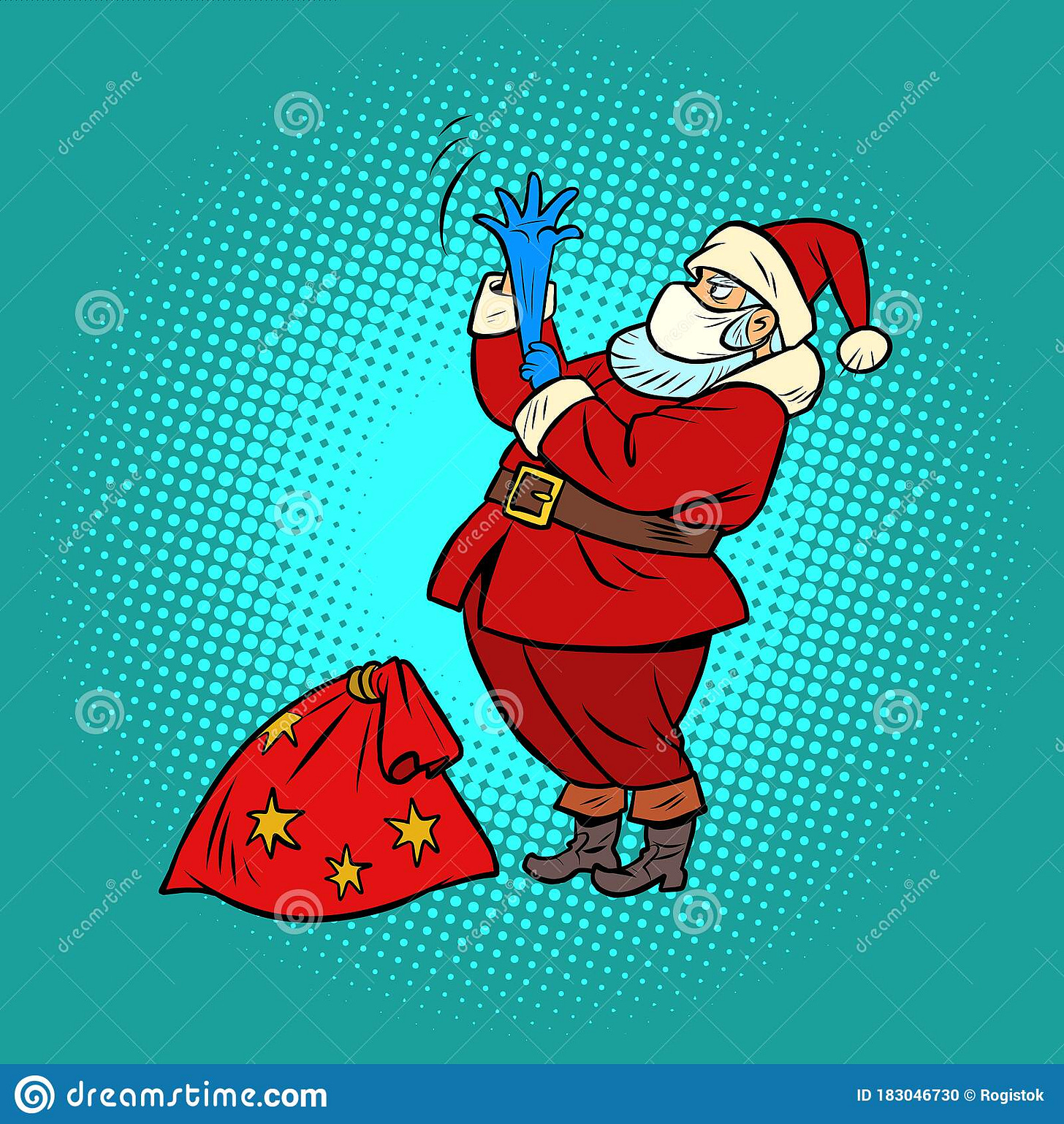 Santa Claus in a Medical Mask. New Year and Christmas during the Epidemic  Stock Vector - Illustration of covid19, holiday: 183046730