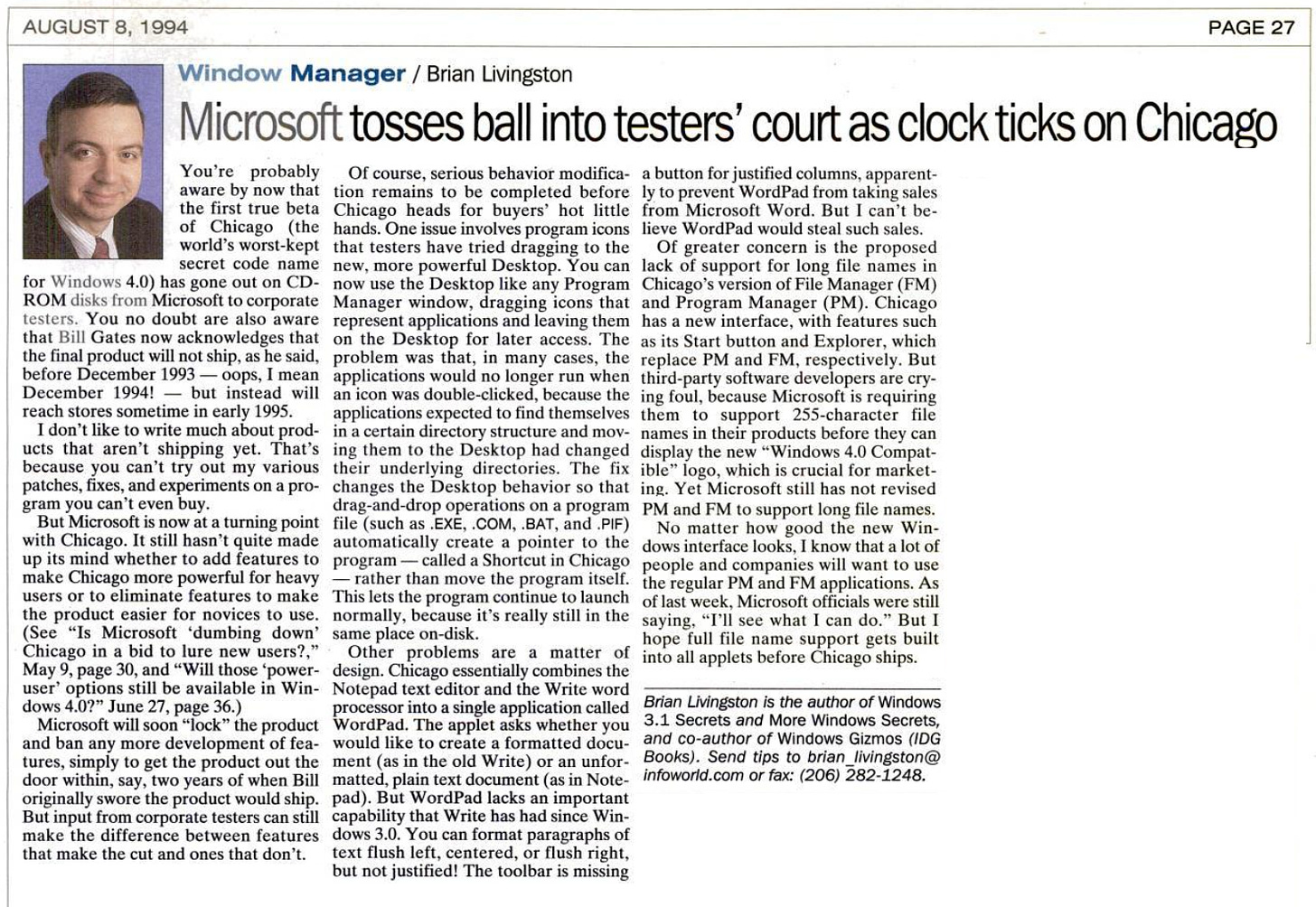 Headling: Microsoft tosses ball into testers' court as clock ticks on Chicago