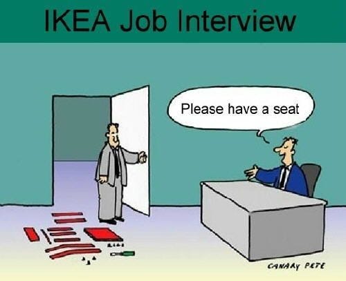 IKEA job interview. | Cartoon jokes, Ikea jobs, Funny pictures
