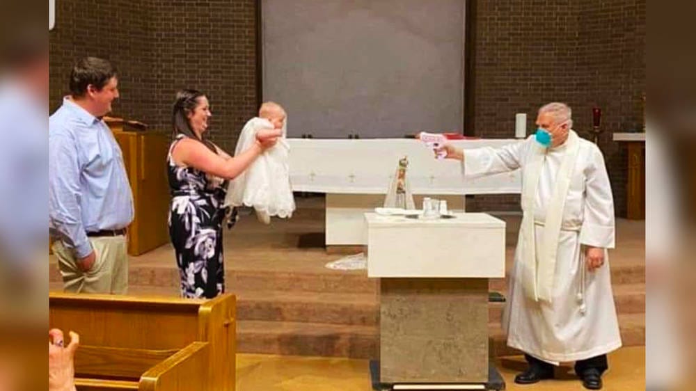 Priest 'baptises' baby using a water pistol. What's the ...
