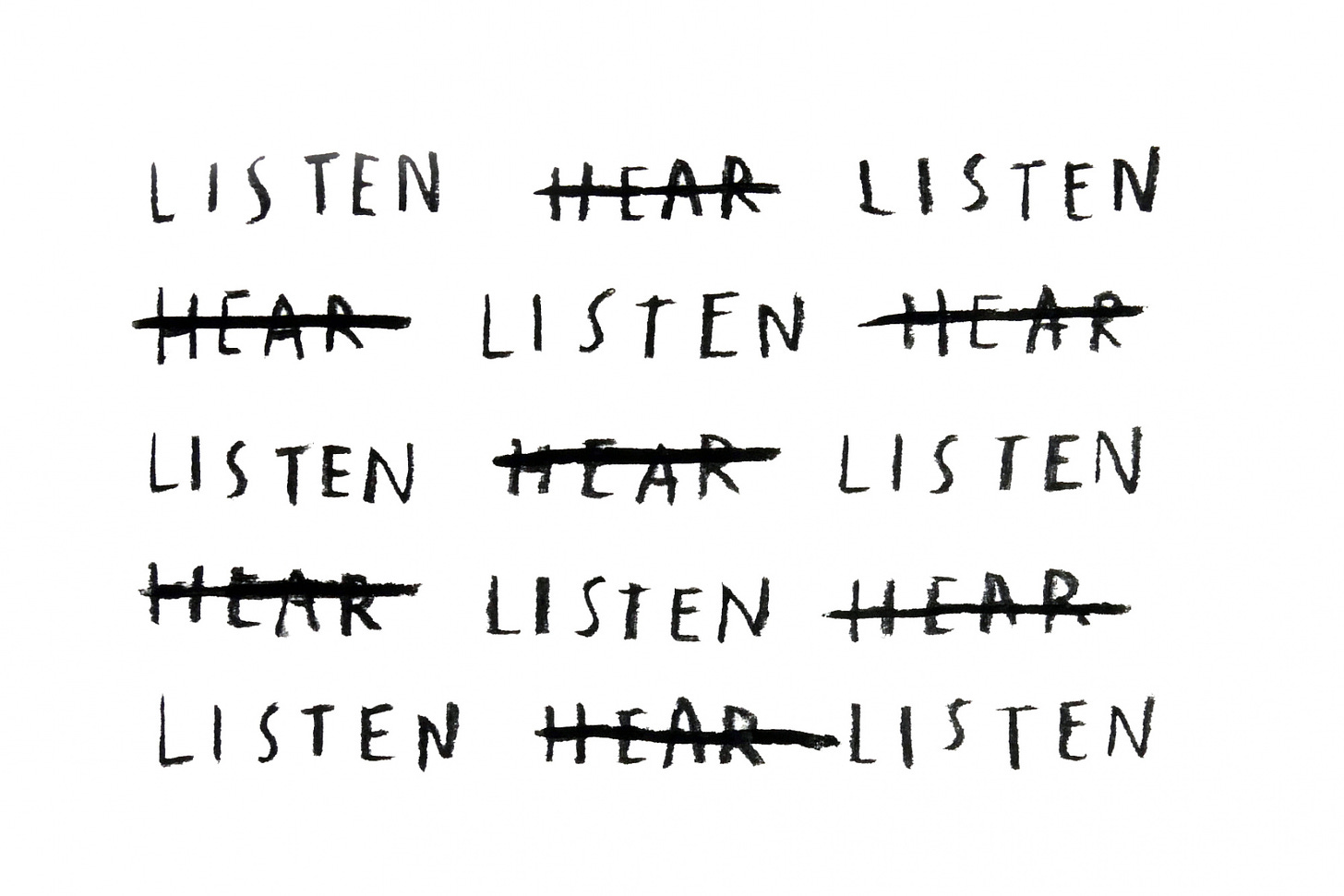 Christine Sun Kim's artwork "Listen Hear Listen".