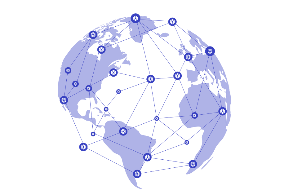 Illustration showing the Physical Decentralization of a global blockchain networkstration