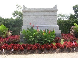 Memorial in the garden at Arlington House.