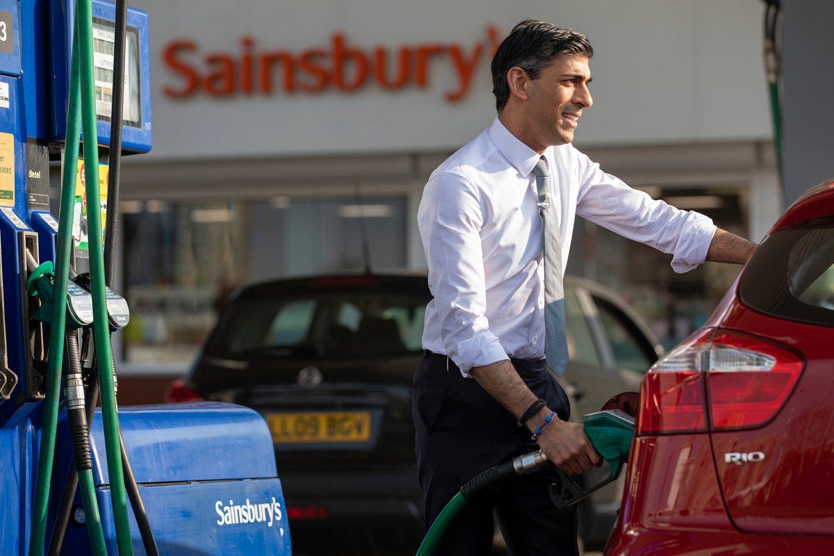 Rishi Sunak borrowed a car from a Sainsbury's worker – and had his photo  taken – to prove he's one of us | The Independent