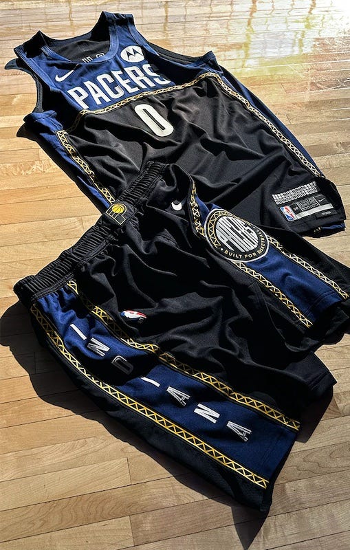 The Pacers will wear these City Edition uniforms for seven games during the 2022-23 season.