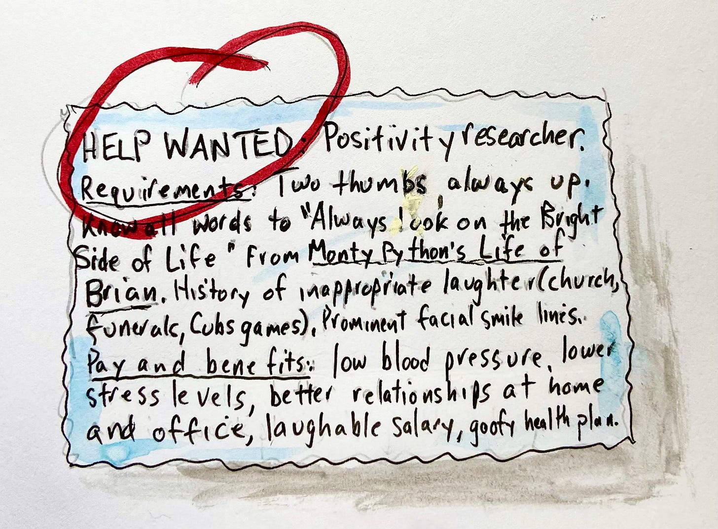 help-wanted ad for positivity researcher