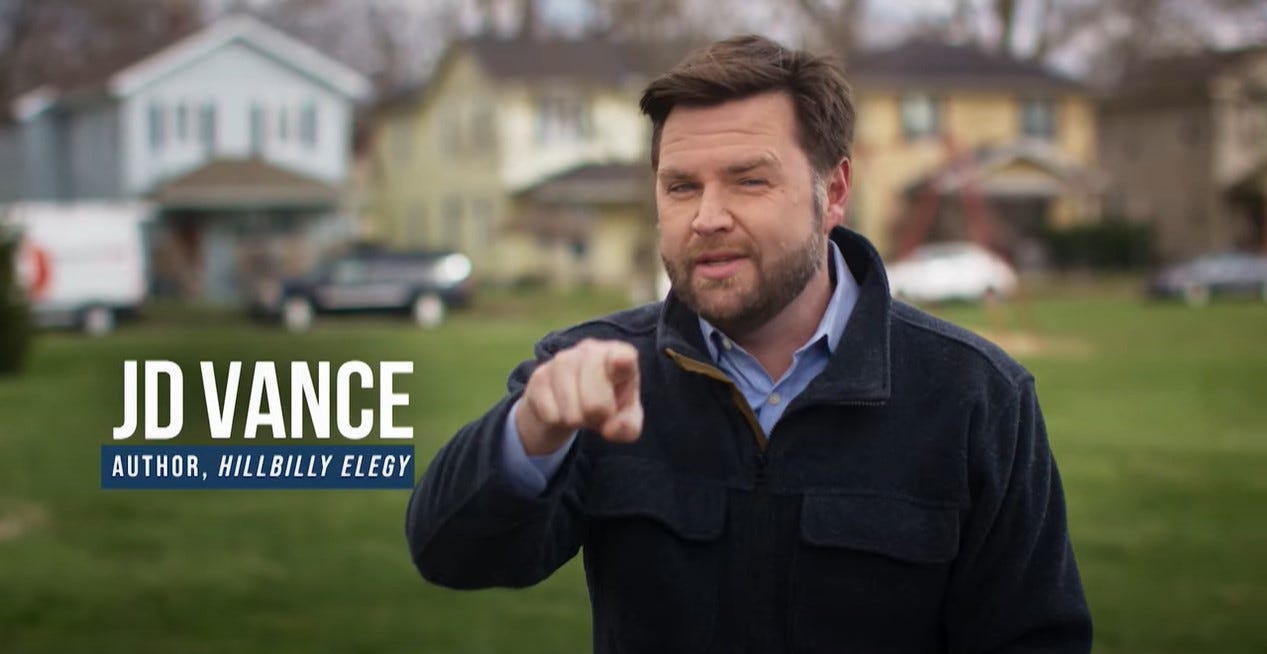 JD Vance in a campaign ad