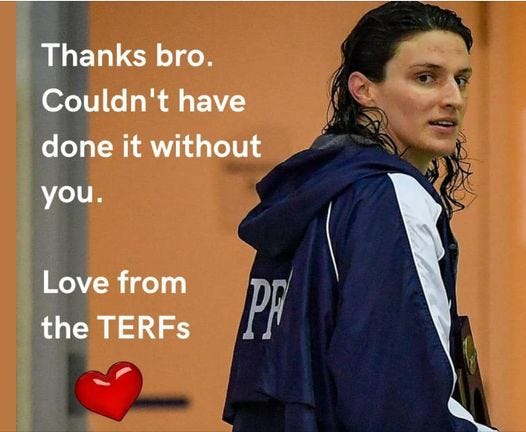 May be an image of 1 person, standing and text that says 'Thanks bro. Couldn't have done it without you. Love from the TERFs PF'