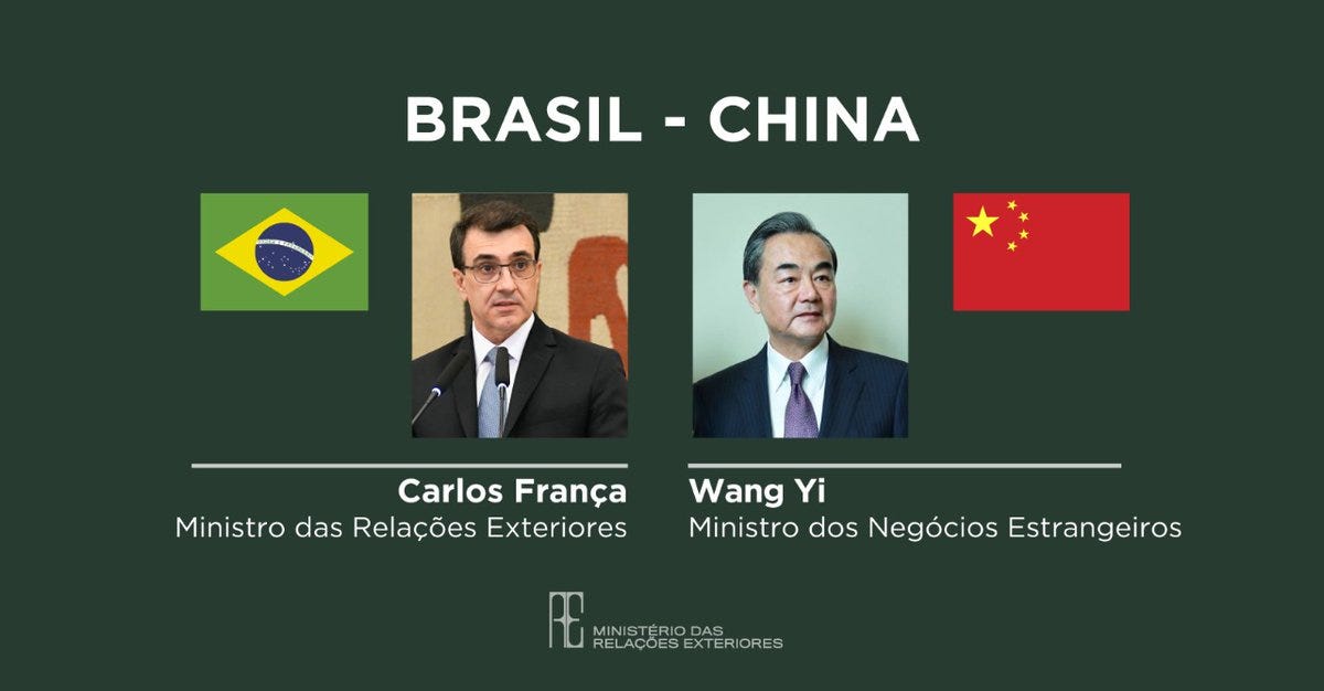 Itamaraty Brasil 🇧🇷 on Twitter: "O Ministro Carlos França recebeu hoje  telefonema do Ministro dos Negócios Estrangeiros da China, Wang Yi.… "
