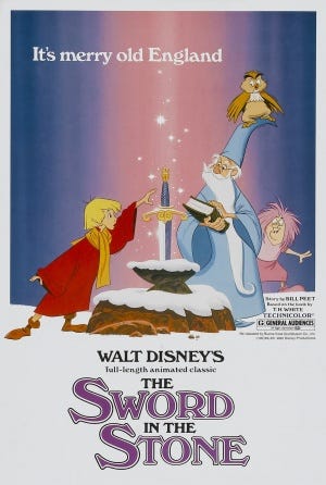 Theatrical re-release poster for The Sword In The Stone
