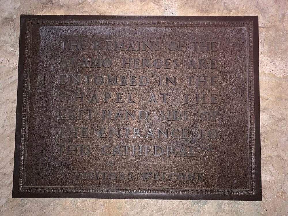 Plaque outside the San Fernando Cathedral, San Antonio, Texas © 2020 by Derrick G. Jeter