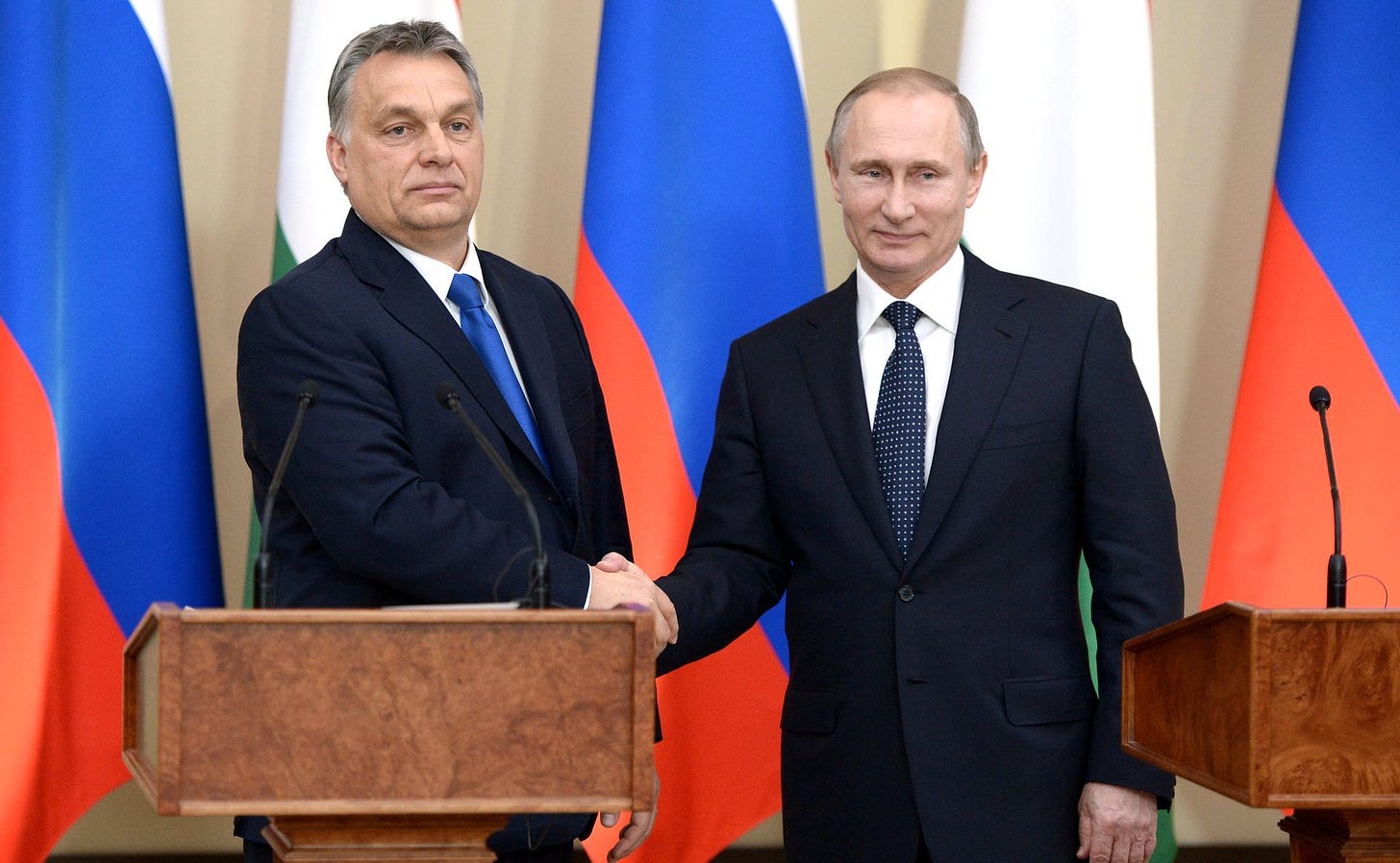 Hungarian Prime Minister Viktor Orbán (left) and Russian President Vladimir Putin (Image: Kremlin.ru/Press Services of the President of the Russian Federation, CC BY 4.0, via Wikimedia Commons)