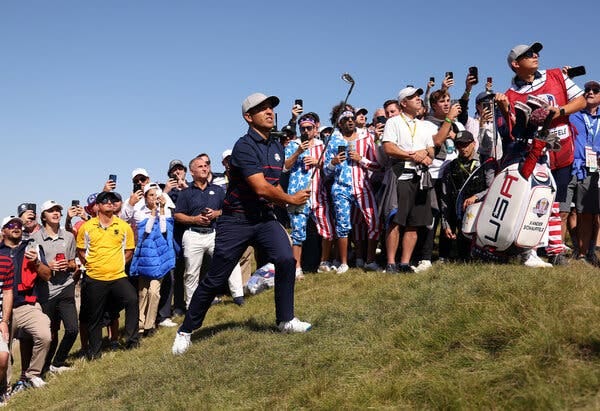 Xander Schauffele, a Ryder Cup rookie, won for the United States on Friday morning with Patrick Cantlay and then with Dustin Johnson in the afternoon.