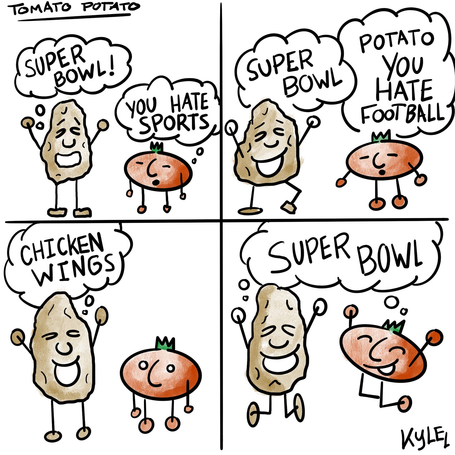 Tomato and Potato talk about the Super Bowl