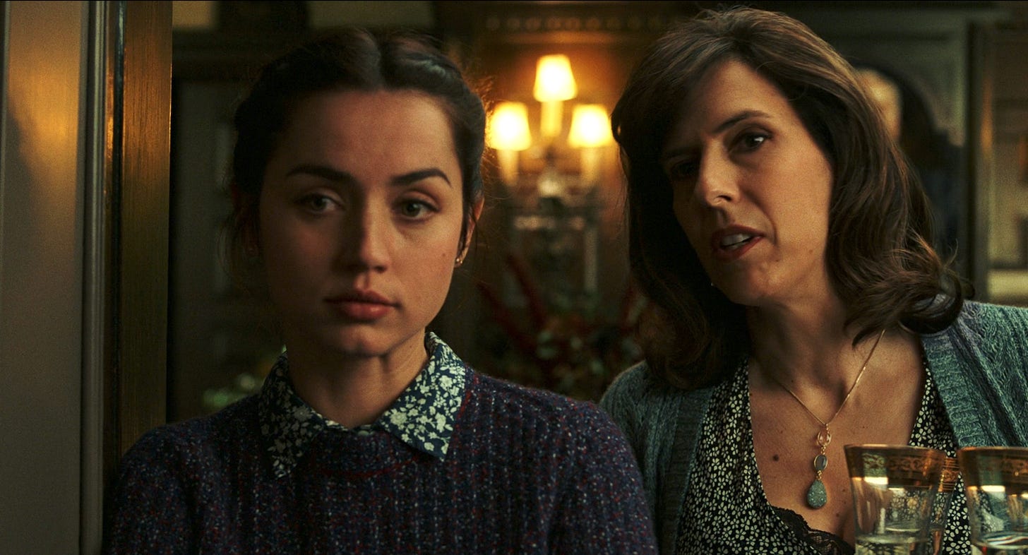 Ana de Armas as Marta Cabrera (left) and Edi Patterson as Fran (right) in KNIVES OUT.